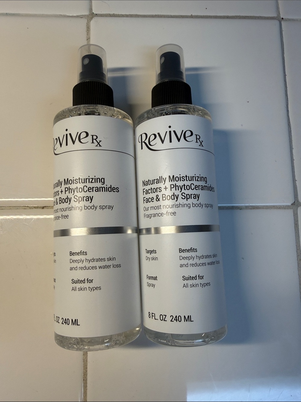 Set of 2 8oz ReviveRX Naturally Moisturizing Face & Body Spray -NEW